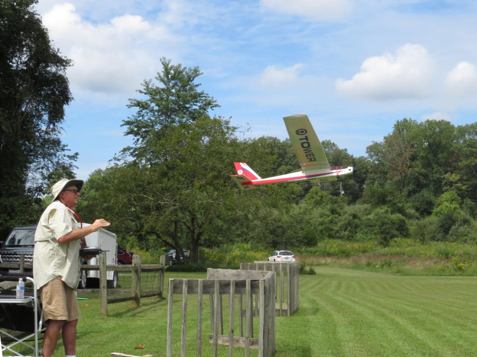 Dave E checking a plane